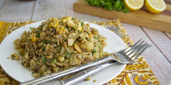 Cauliflower Couscous with Almonds and Parsley