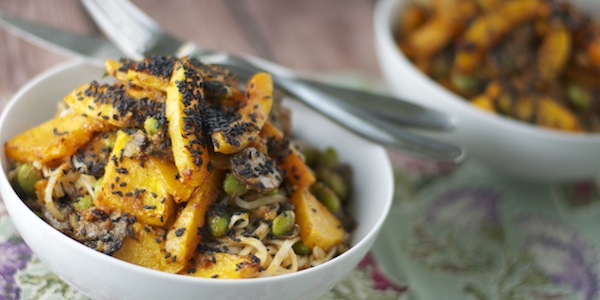 Miso-Glazed Edamame with Udon Noodles