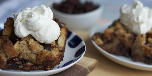 Chocolate Cherry Bread Pudding