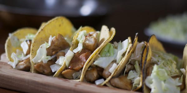Sweet Basil Chicken Tacos with French Style Slaw