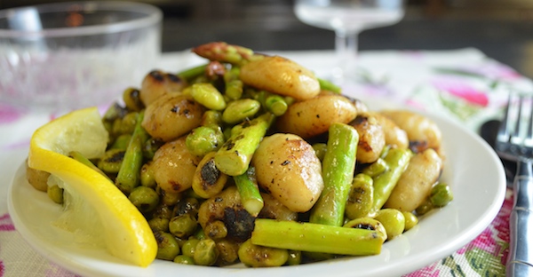 Green Spring Vegetables with Toasted Gnocchi