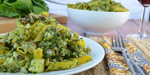 Penne with Spinach Pesto