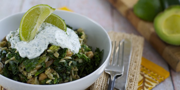 Toasted Chickpeas with Avocado and Cilantro-Lime Rice
