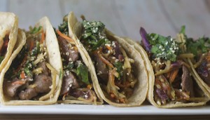 Kung Pao Steak Tacos